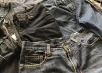 Make a pair of jean shorts from used jeans